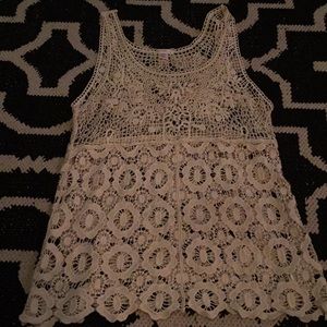 Cream Crochet Tank Top